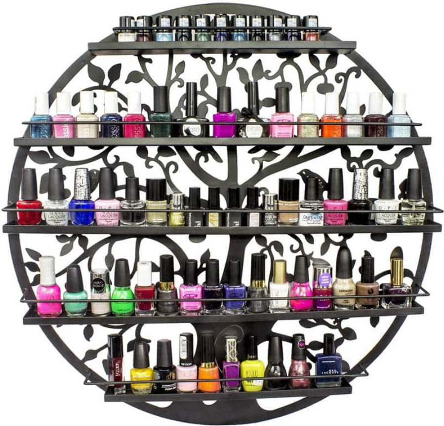 Doorhighpeak Nagellackregal Aus Metall – Dreieckig, 6-teilig, Wandmontiert Für ätherische Öle & Parfüm