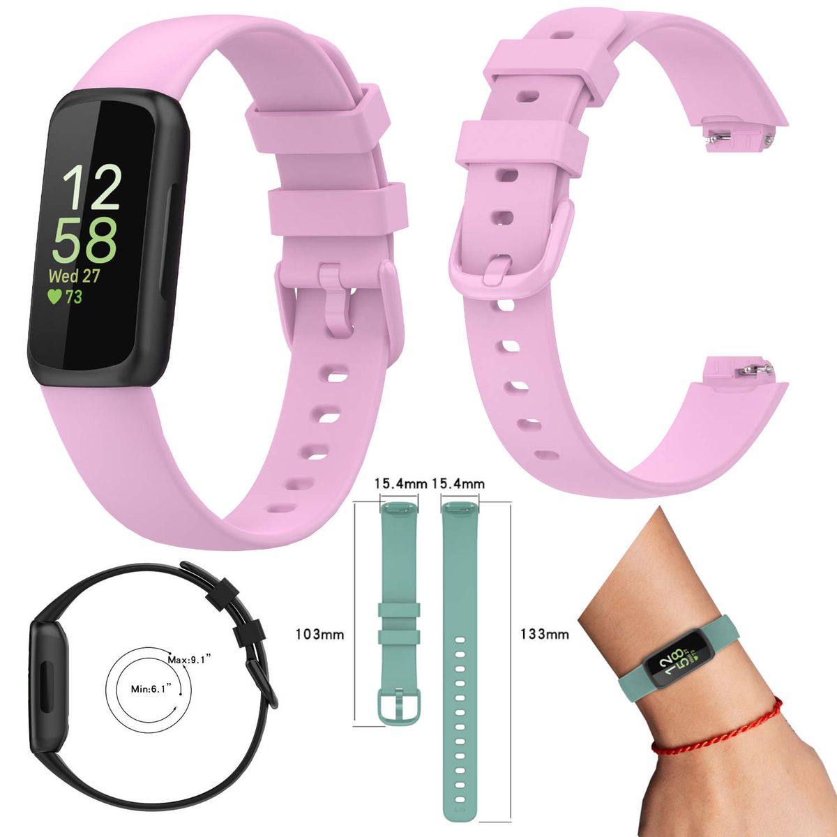 Pre Fitbit Inspire 3 hodinky Plastový / silikónový náramok Náhradný náramok na ruku Fialová veľkosť L / muži