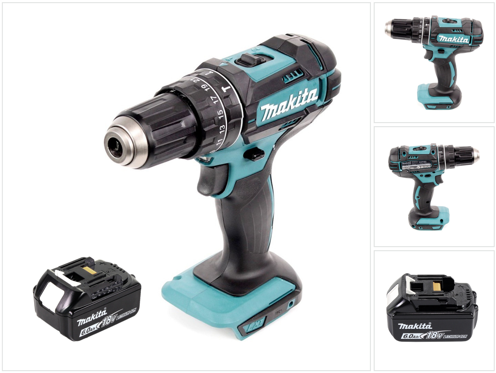 Akumulátorová príklepová vŕtačka Makita DHP 482 G1 18 V 62 Nm + 1x akumulátor 6,0 Ah - bez nabíjačky