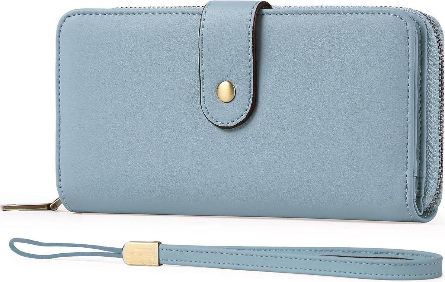 Sonstige GAEKEAO Große Geldbörse Damen RFID Schutz 14 Kartenfächer Leder Blau