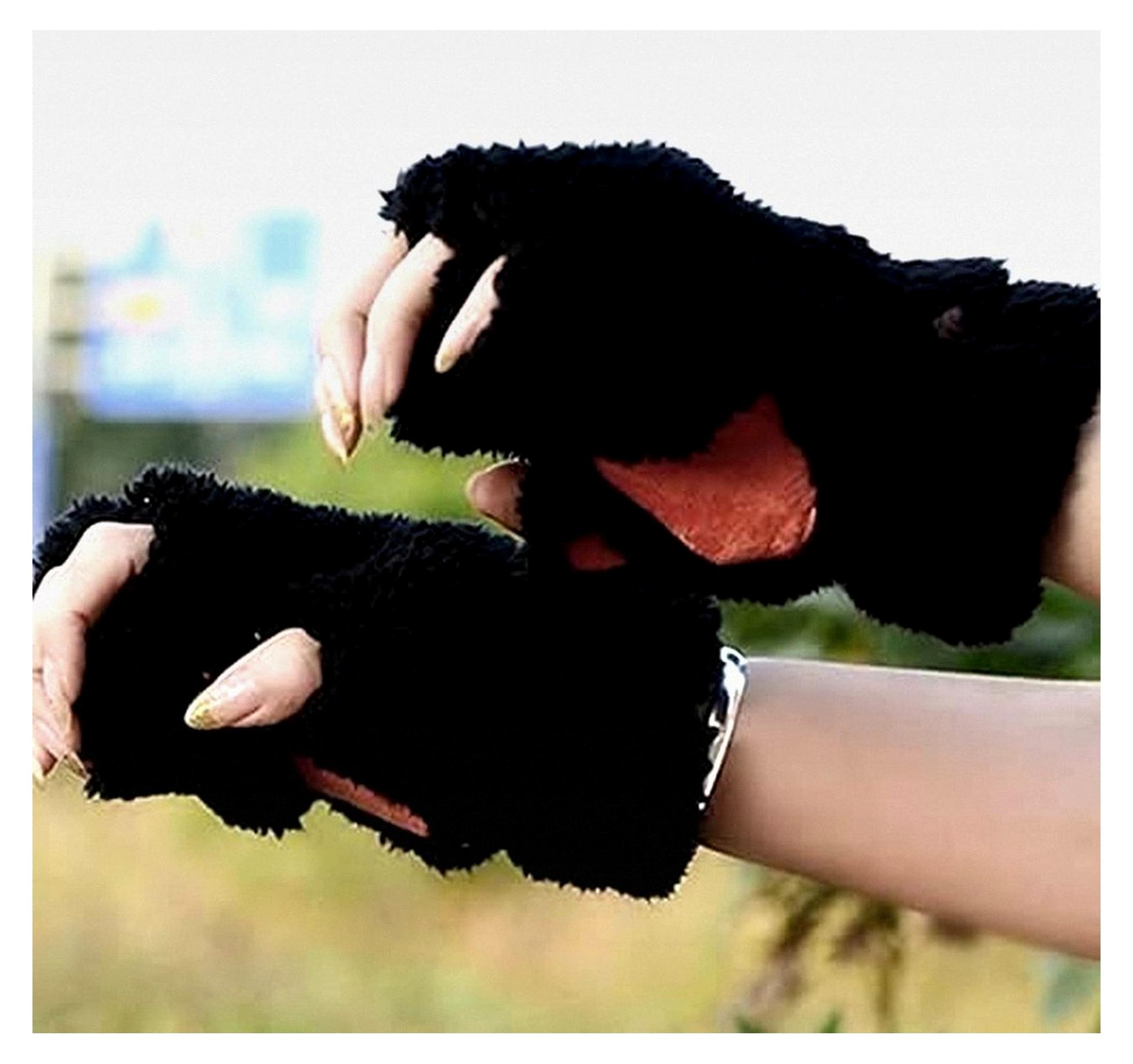 Markenlos Katzenpfote Handschuhe Halbfinger für Damen