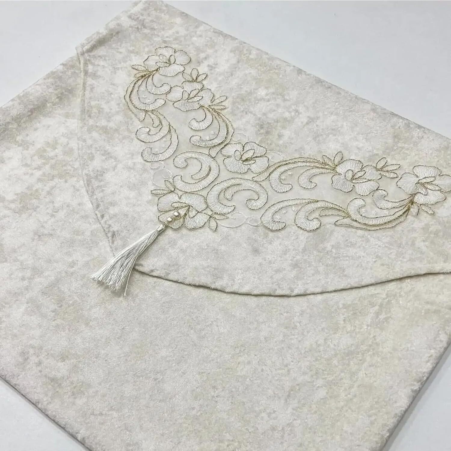 ErYa Lounge Çeyizlik Weiß Bohça Stoff Nian Gelin Damat Hediye Geschenk mit Fransen, Spitze und Stickerei - Ideal für die Mitgift