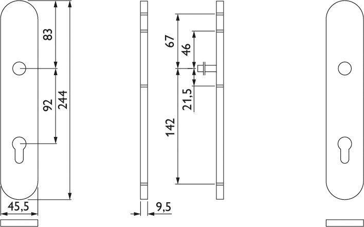 Hermat Metallwaren GmbH HERMAT FS Langschild 2002.U innen,oval,PZ 92,ER matt 12837