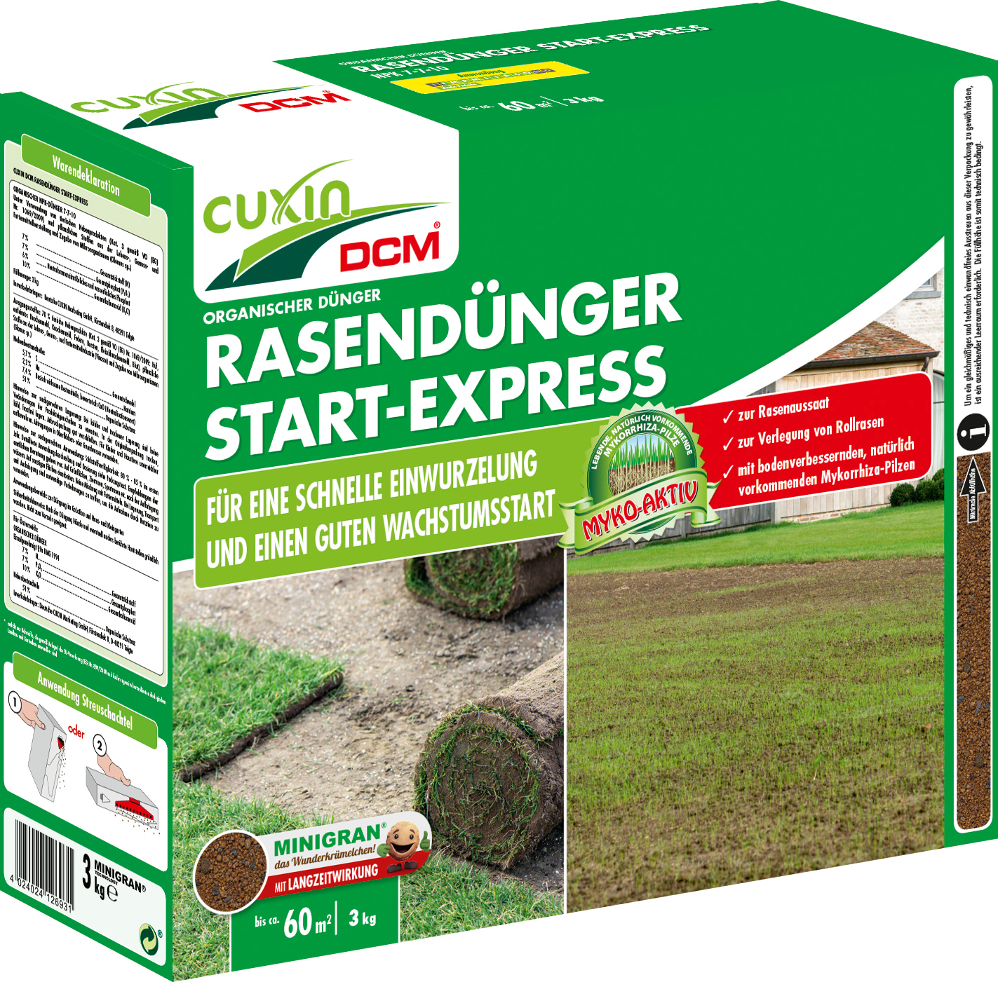 CUXIN DCM Rasendünger Start-Express 3 kg 12693