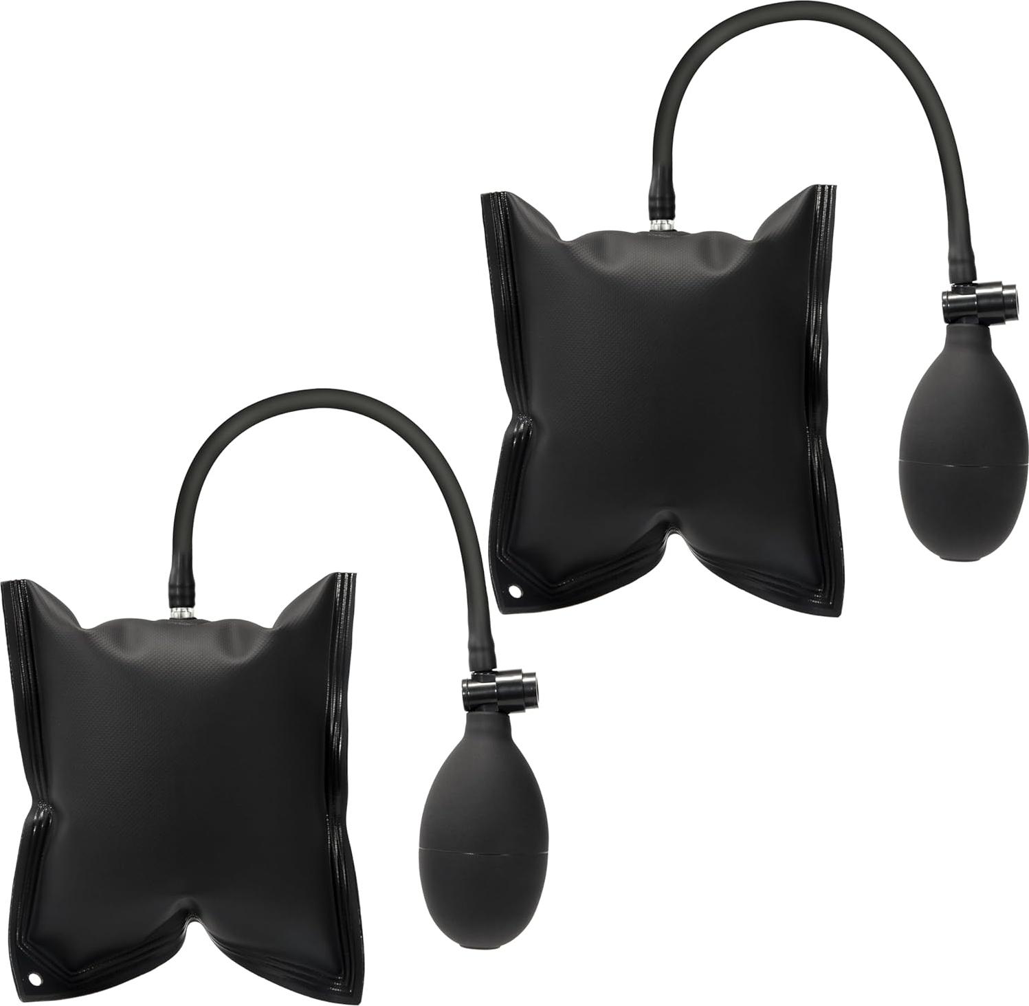 Markenlos Montagekissen für Türen, Fenster und Autoreparaturen - Luftkissen Hebekissen - Belastung bis 135 kg - Set von 2 - Schwarz