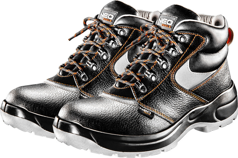 NEO TOOLS Sicherheitsschuhe Leder Sicherheitsschuhe Herren Arbeitstrainer Unzerbrechliche Schuhe | Größe: 45 82-026