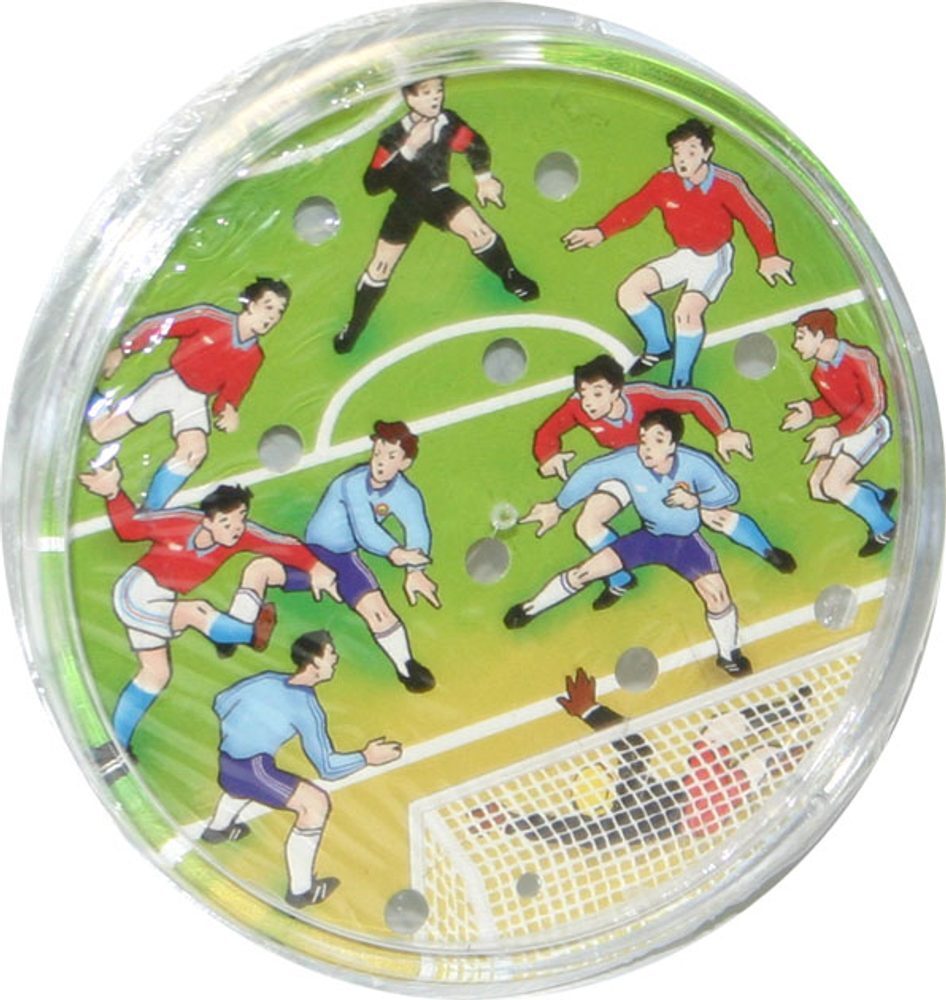 Mac Toys Geschicklichkeitsspiel Fußball und Hockey, doppelseitiges Spielbrett für Geschicklichkeit 101910