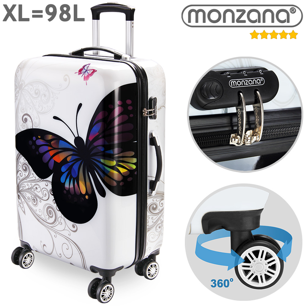 Monzana® 3tlg Koffer Reisekoffer Set Trolley Hartschalenkoffer Reisekofferset 