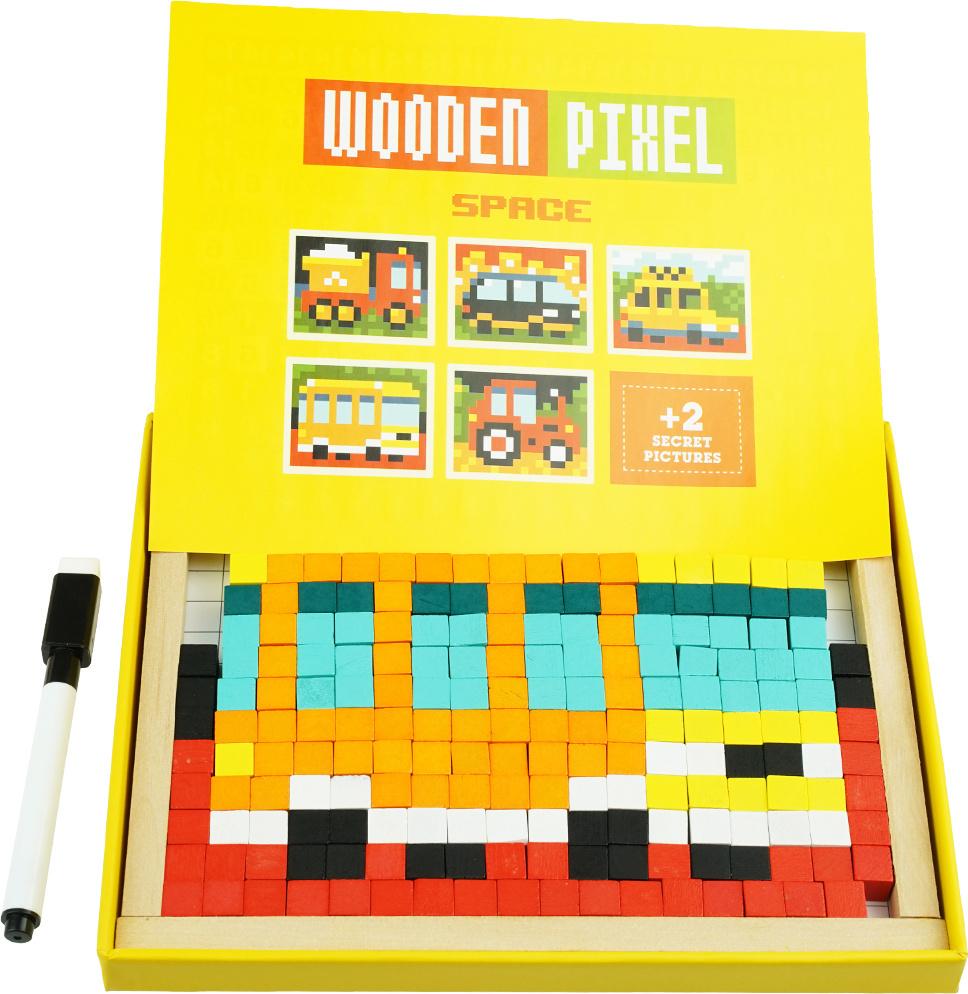 KinderSafe Holzpuzzle Mosaik Pixelfahrzeuge