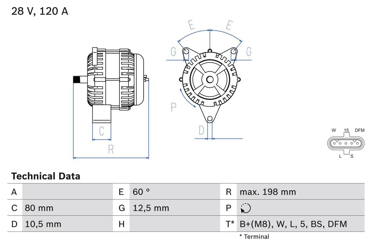 BOSCH 0 986 049 820 Generator x