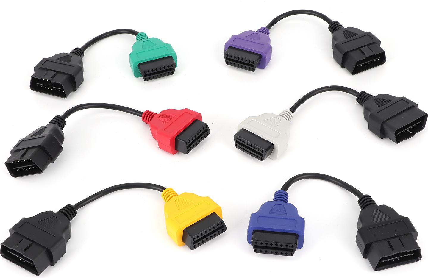 Cocosity 6 Farbe Auto OBD2 Stecker Diagnostik Adapter Kabel Zubehör DC 12V Fit für Chrysler