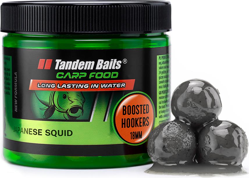 Tandem Baits Carp Food Boosted Hookers Japanischer Tintenfisch, Karpfenfutter, Karpfen Angeln ohne Mühe, Köder Karpfenzubehör Profis & Hobby-Angler, Angelfutter 18mm 3g 11870