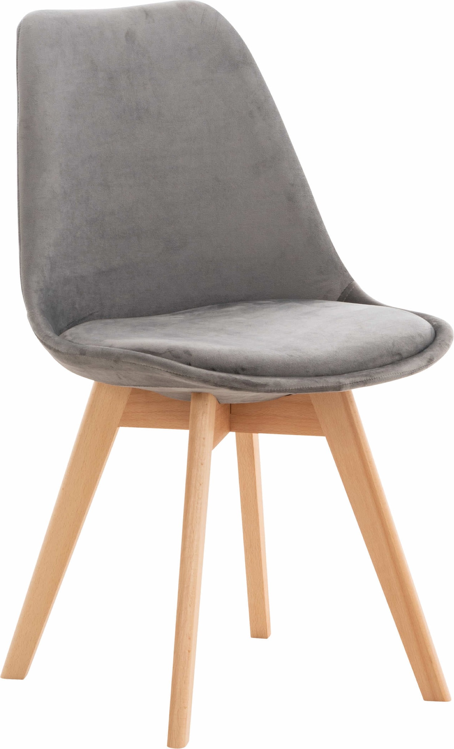 TPFLiving Stuhl Lines Samt grau TPFL-C-ESS-LINES-SA-GRAU