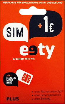 starfix eety PLUS Startpaket - Triple-Simkarte + 1 Guthaben, Prepaid