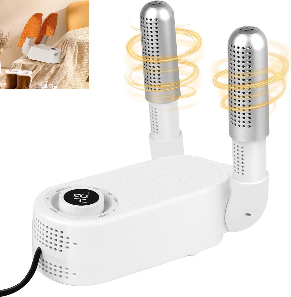 Novzep Schuhtrockner geeignet für alle Schuhe – 360° Warmluft, UV-Desodorierung, Timer, Faltbares Design, 180W KAUF-ALRI-HA763-016