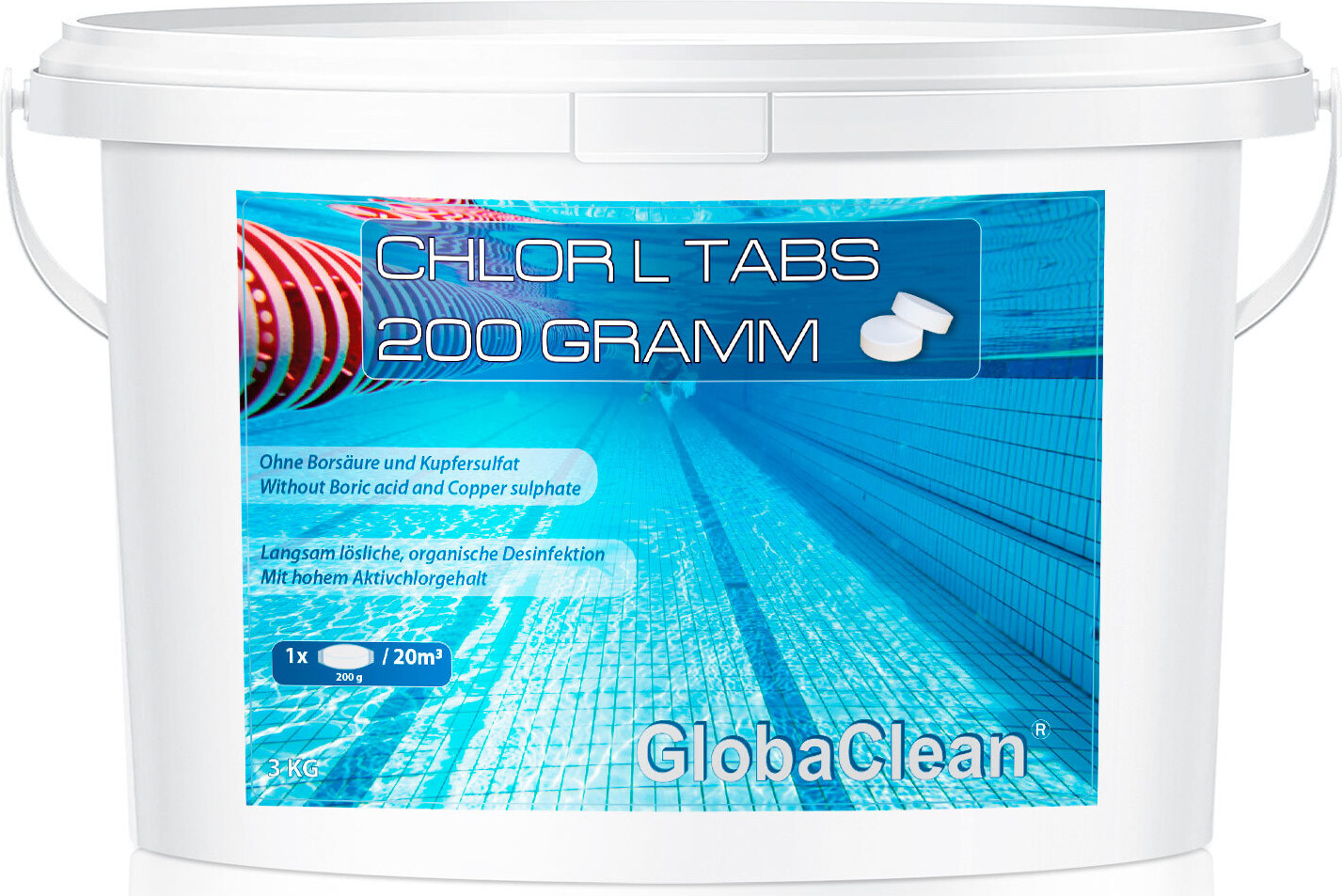 GlobaClean 3 kg Pool Chlor L Tabs 200g 50633_1x3