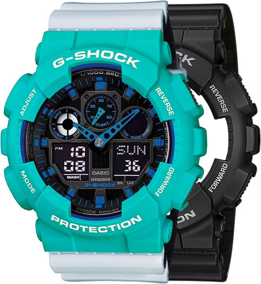 Hodinky Casio G-Shock SET GA-100-1A2ER + BEZEL 10410475 + BAND 10527469 20BAR