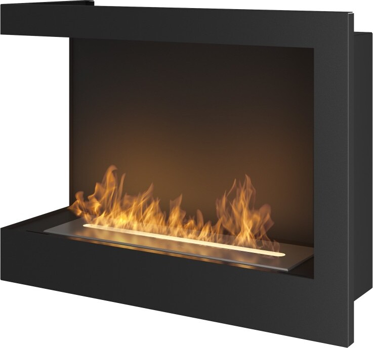 Rohový 600 ľavý vstavaný krb na bioetanol SimpleFire so sklom