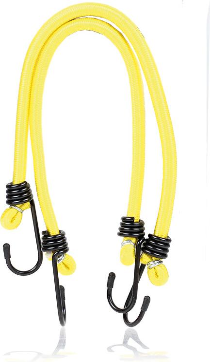 Alca Gepäckspanner Mit Karabiner (2 Stk.) – 40 Cm, Dehnbar Bis 60 Cm, Zugkraft 80 N, Gelb
