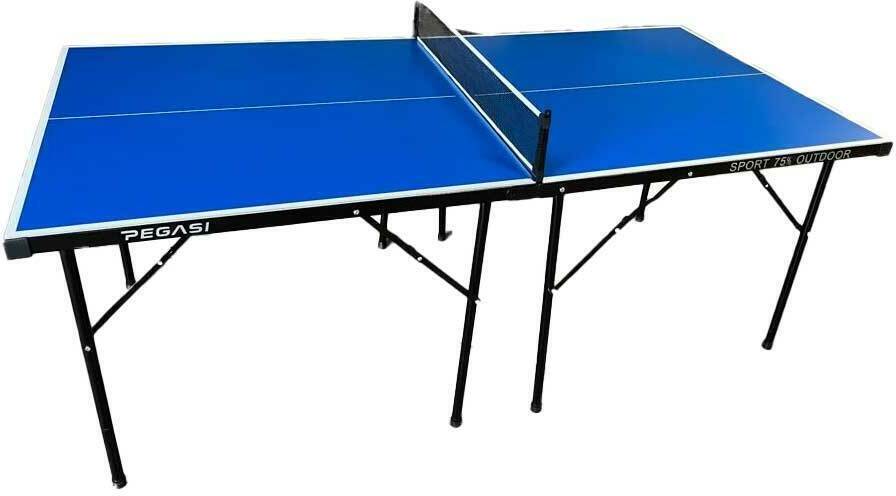 Pegasi Sport Tischtennisplatte - 200x98cm - Tischtennisplatte Outdoor- Tischtennis - Wetterfest - Tischtennistisch - Tischtennistisch Outdoor - Leicht zu transportieren - Blau PEG-T75OUT-BLUE