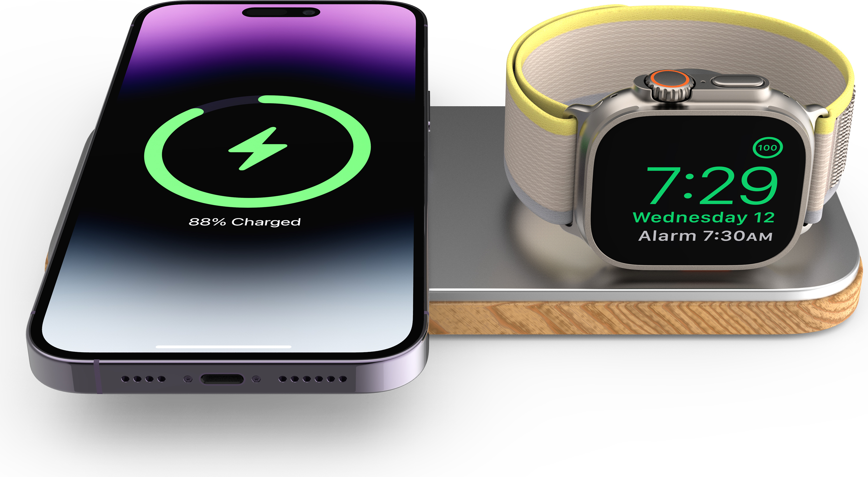 Magnetická bezdrôtová nabíjačka Cubenest 2v1 kompatibilná s technológiou MagSafe - rýchle nabíjanie kompatibilné s hodinkami Apple Watch 7-9 a Ultra 1-2