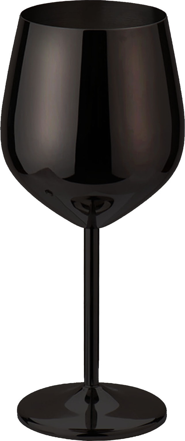 winterbeauy Edelstahl Weinglas 550ml, Kreatives Cocktailglas aus Metall, Weinglaser Bruchsichere, Schwarz