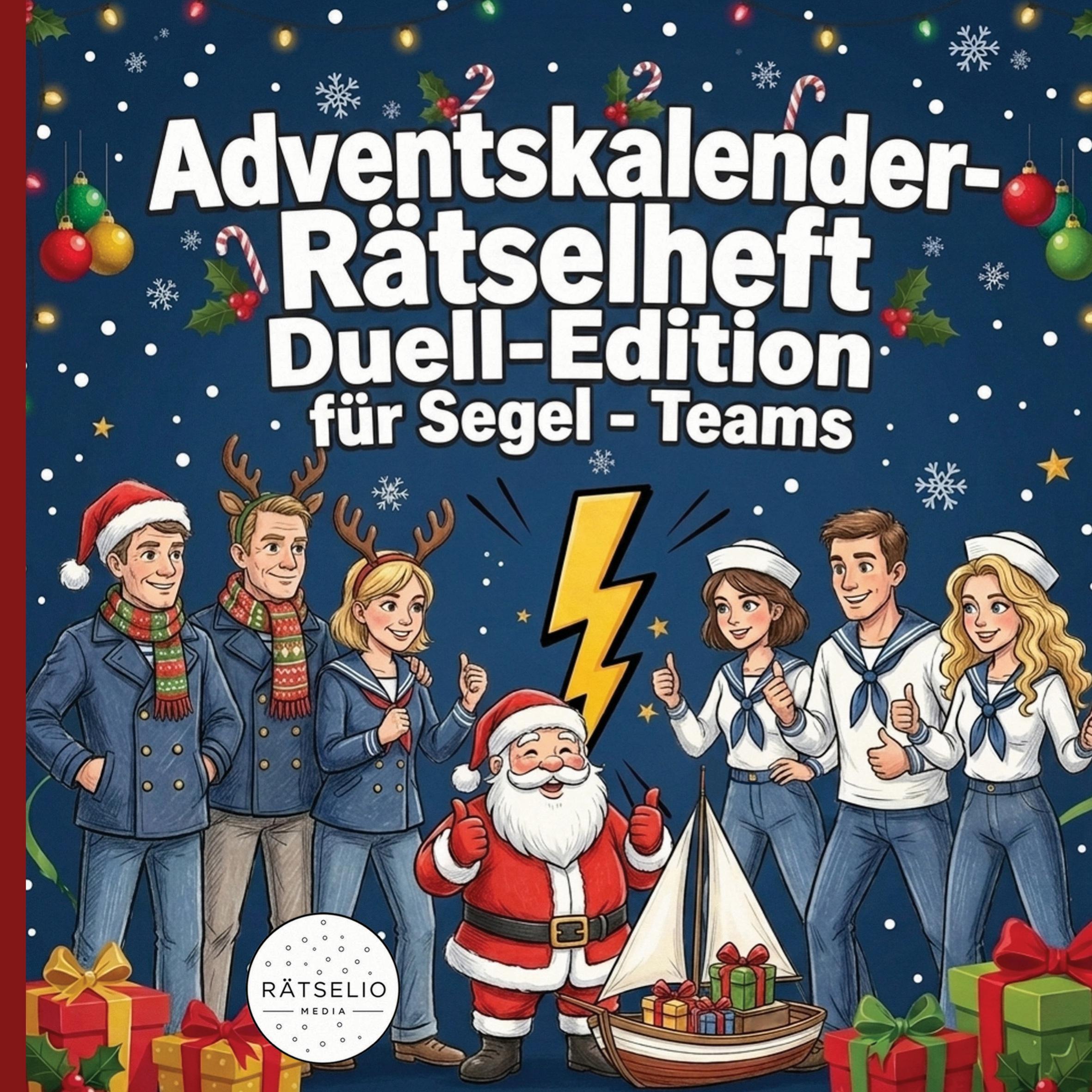 Rätselio Media Adventskalender-Rätselheft für Segelcrews – 24 Türchen mit Rätseln zu Segeln, Meer & Weihnachten
