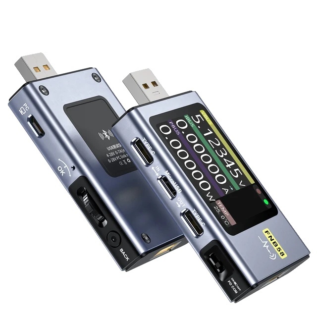 USB tester, voltmeter, detekcia rýchleho nabíjania, FNB58 S Bluetooth