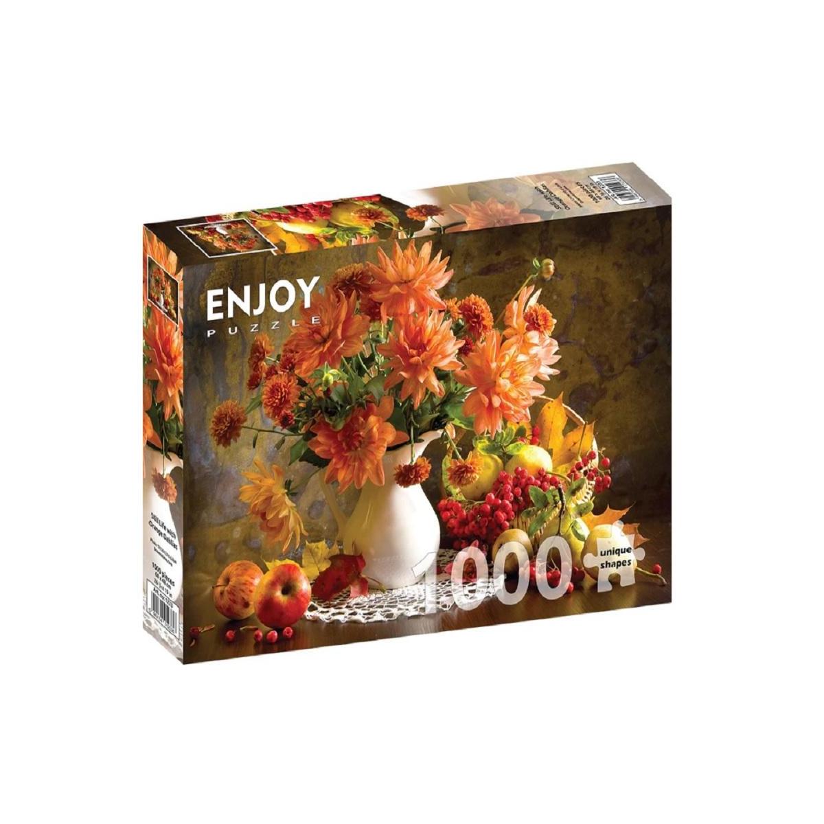 ENJOY Puzzle Stilleben mit orangefarbenen Dahlien 1000 Teile ENJOY-1233