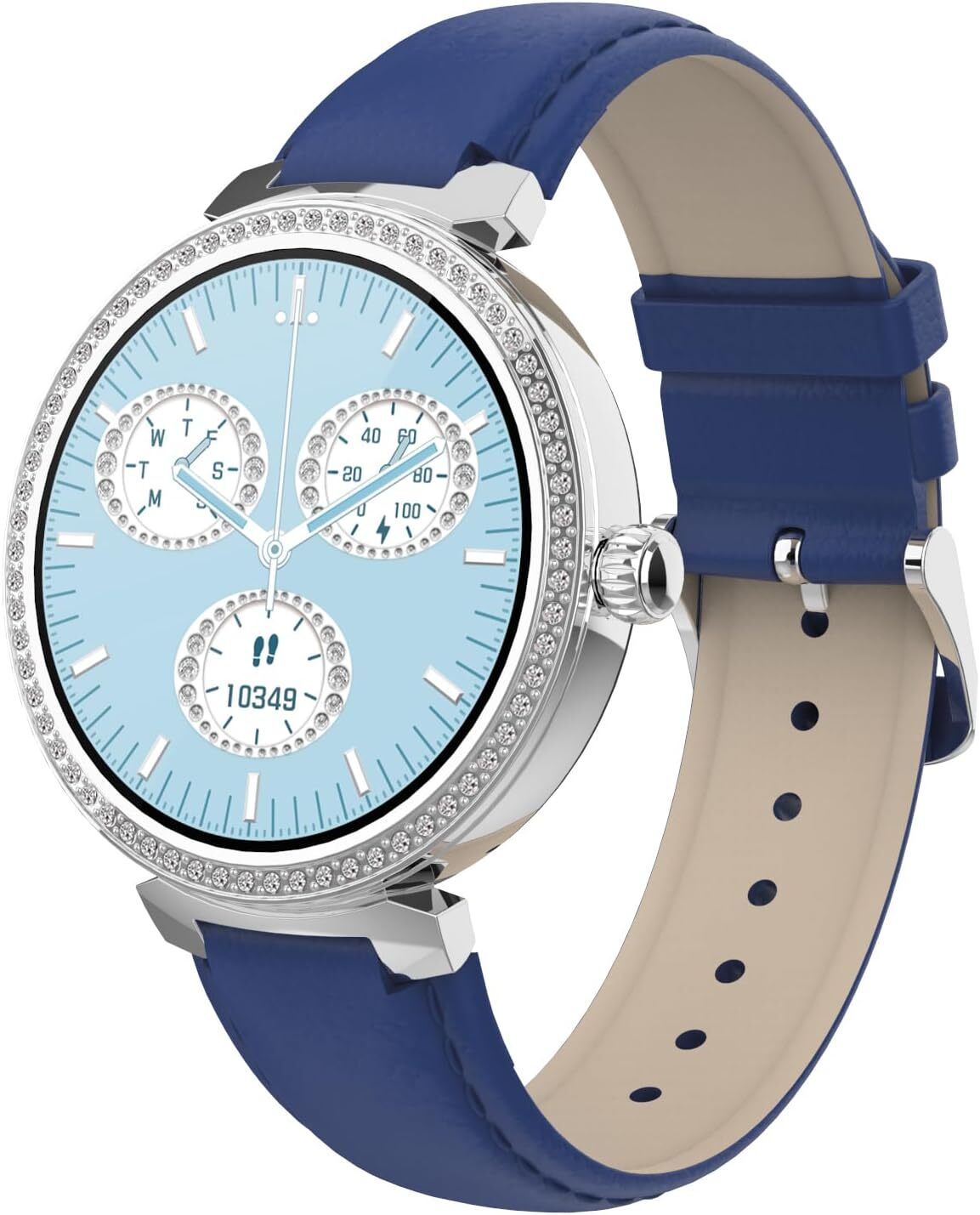 Inteligentné hodinky SW062 - Farba svetlo modrá/fialová - Bluetooth volanie, monitorovanie spánku, frekvencia v reálnom čase, vodotesnosť IP67 -Polyuretánremienok - Rozmery