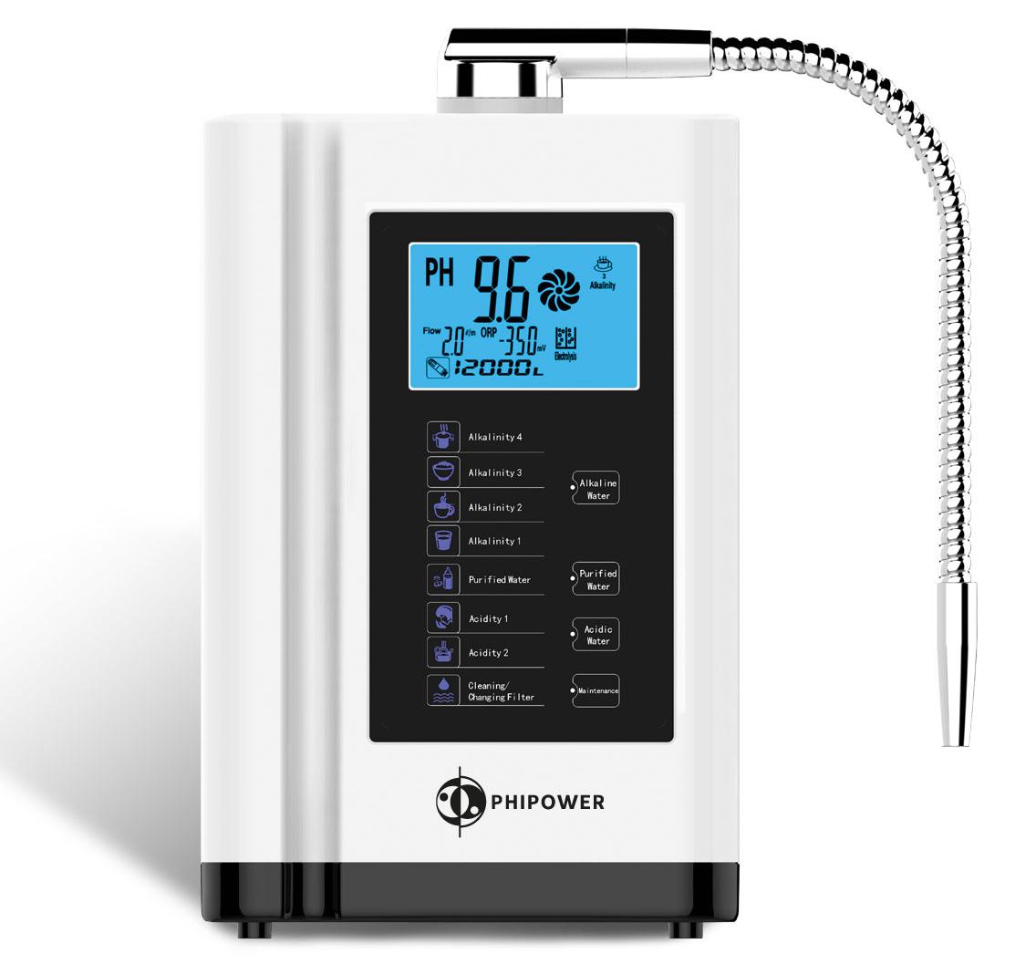 Phipower Wasserionisierer – basischer Wasserfilter mit Aktivkohlefilter