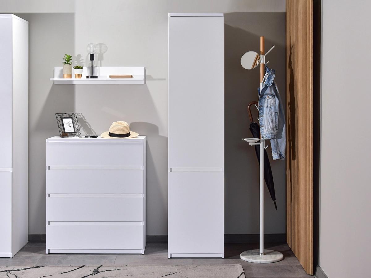 VENETI Schmaler Kleiderschrank 45 cm ARLEN - weiß 140-08-00025