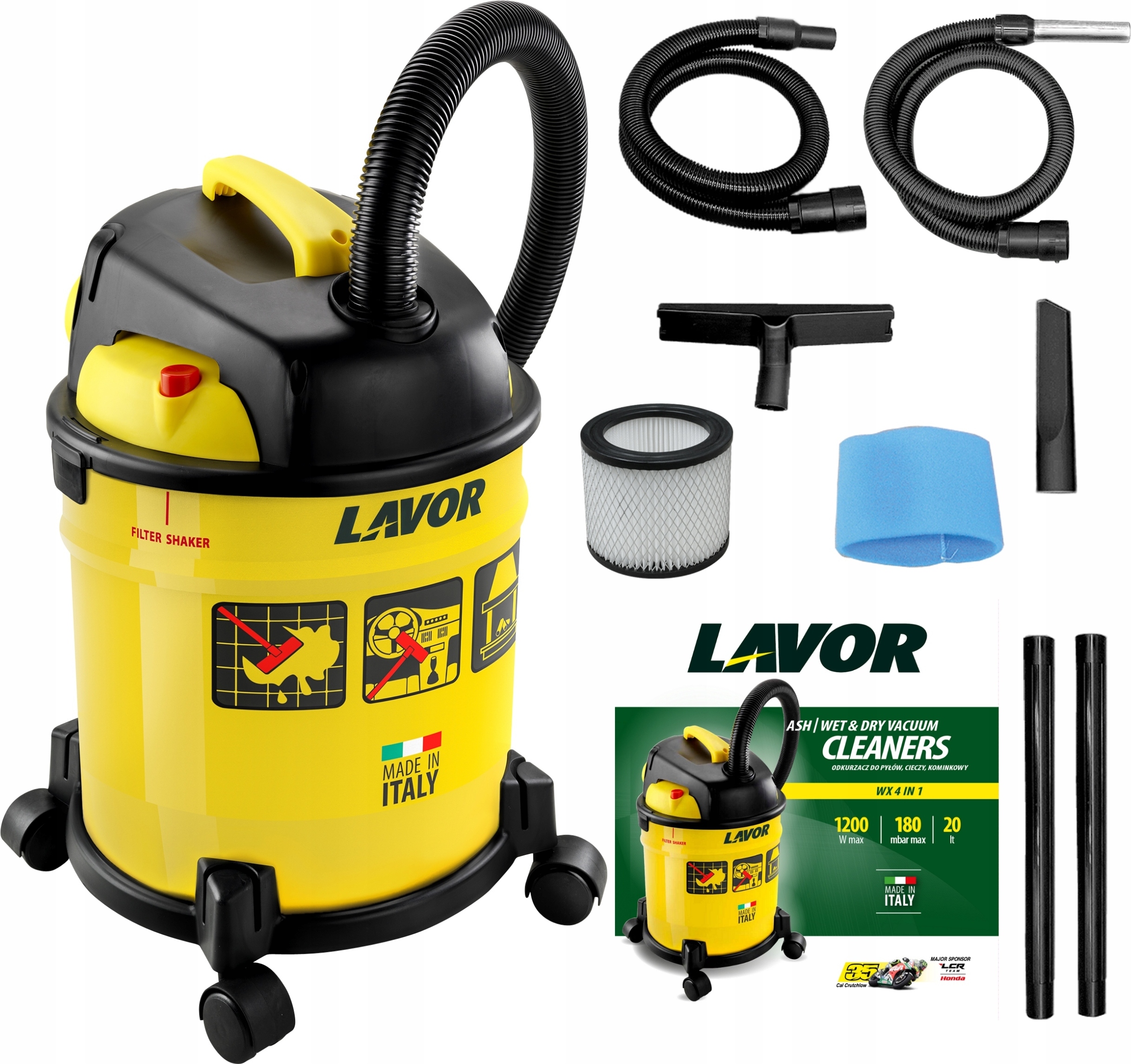 Vysávač Lavor Wx 4 In 1 1000W 20L Dielňa Garáž Multifunkčný