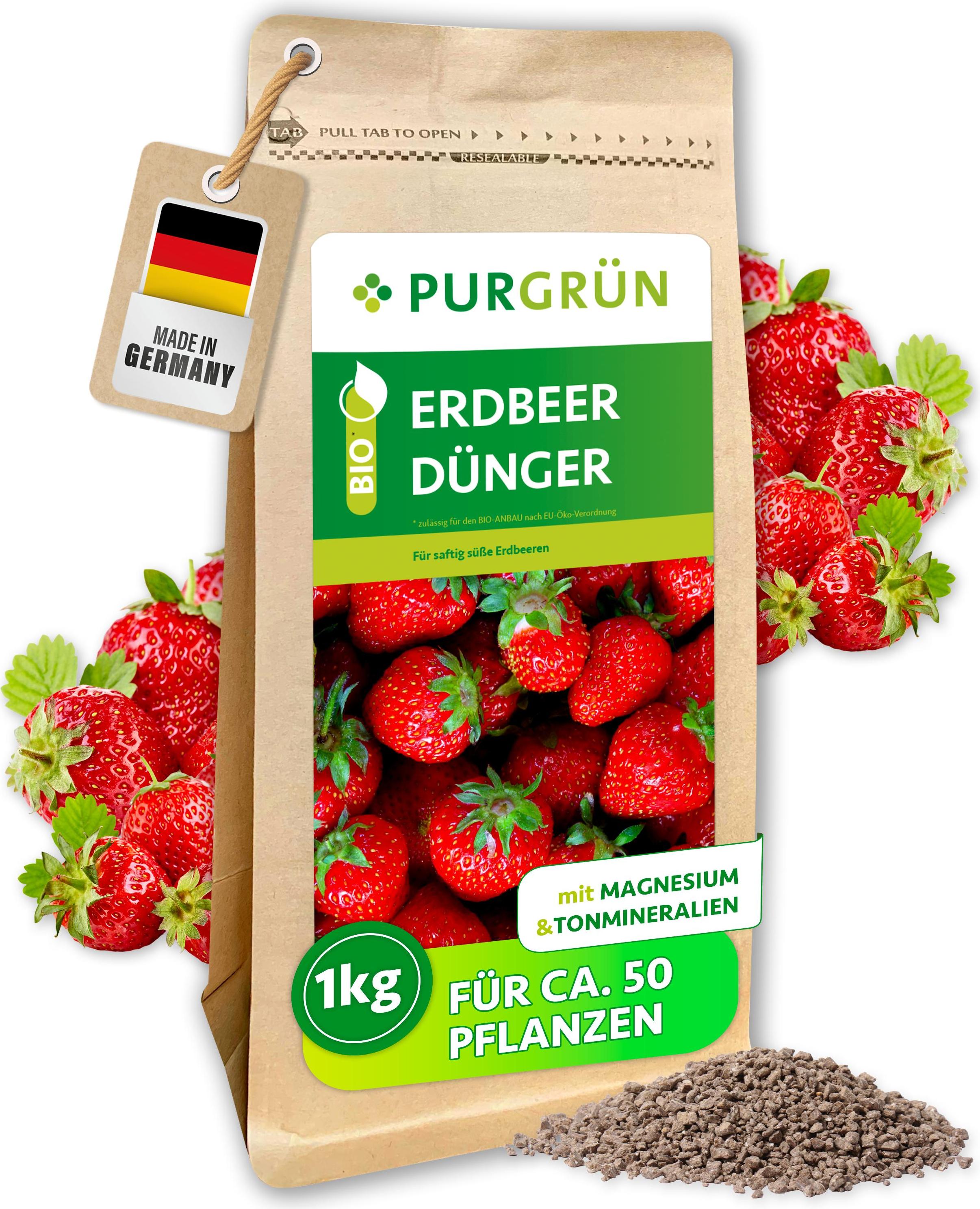 Purgrün -Erdbeerdünger | Krümelgranulat für Erdbeeren | 1kg 80526-15