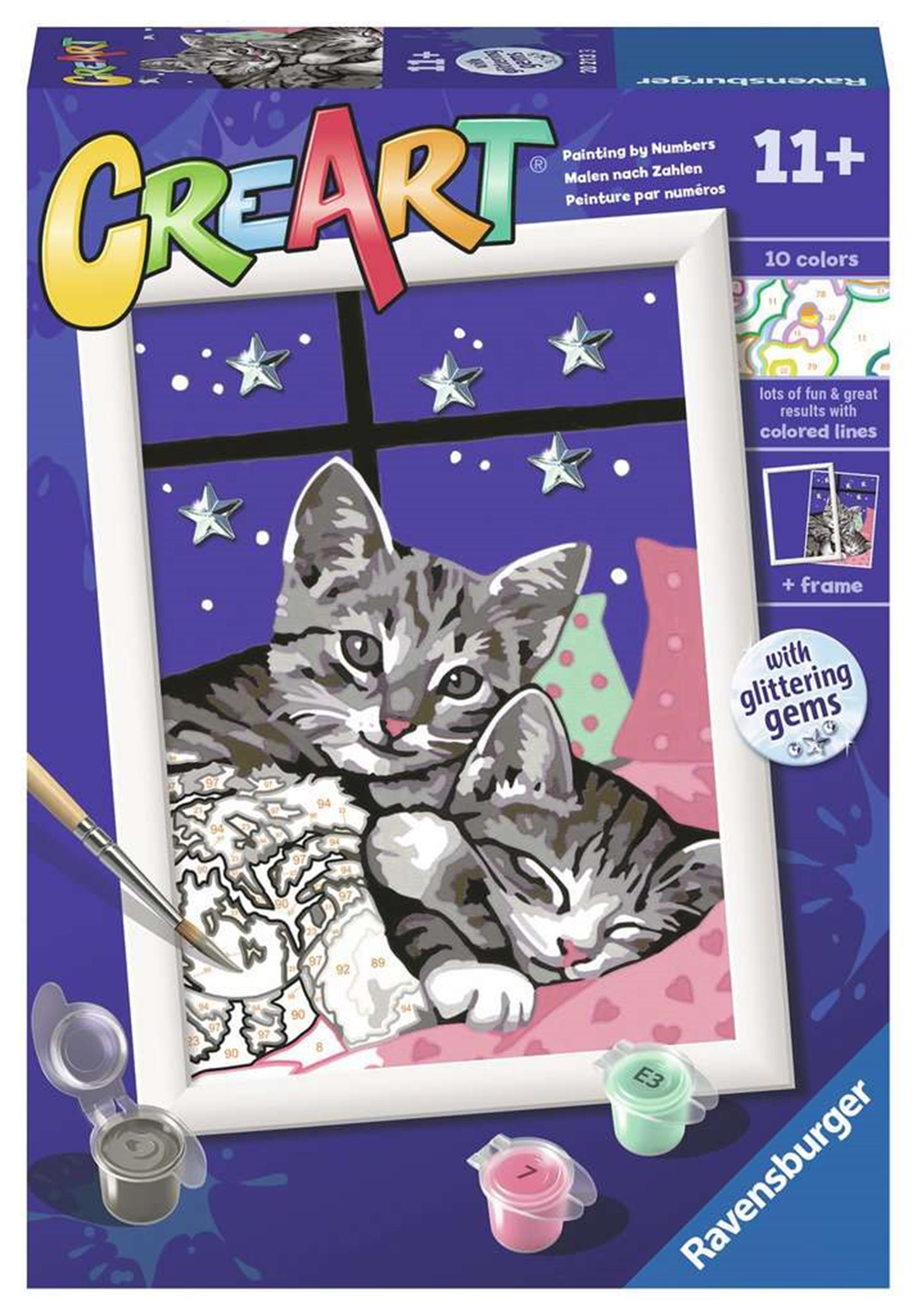 Ravensburger Spielverlag Ravensburger Sleepy Kitties, Malen nach Zahlen Set 20213