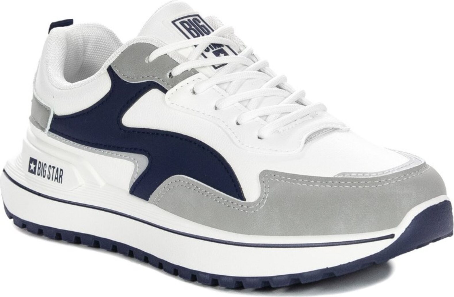 Big Star Damen Plateau Sneaker RR274A215 Marineblau mit 5 cm Plateauhöhe