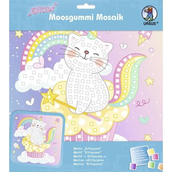 Buntpapierfabrik Ludwig Bähr URSUS Moosgummi-Mosaik "Glitter - Kittycorn" 8420018