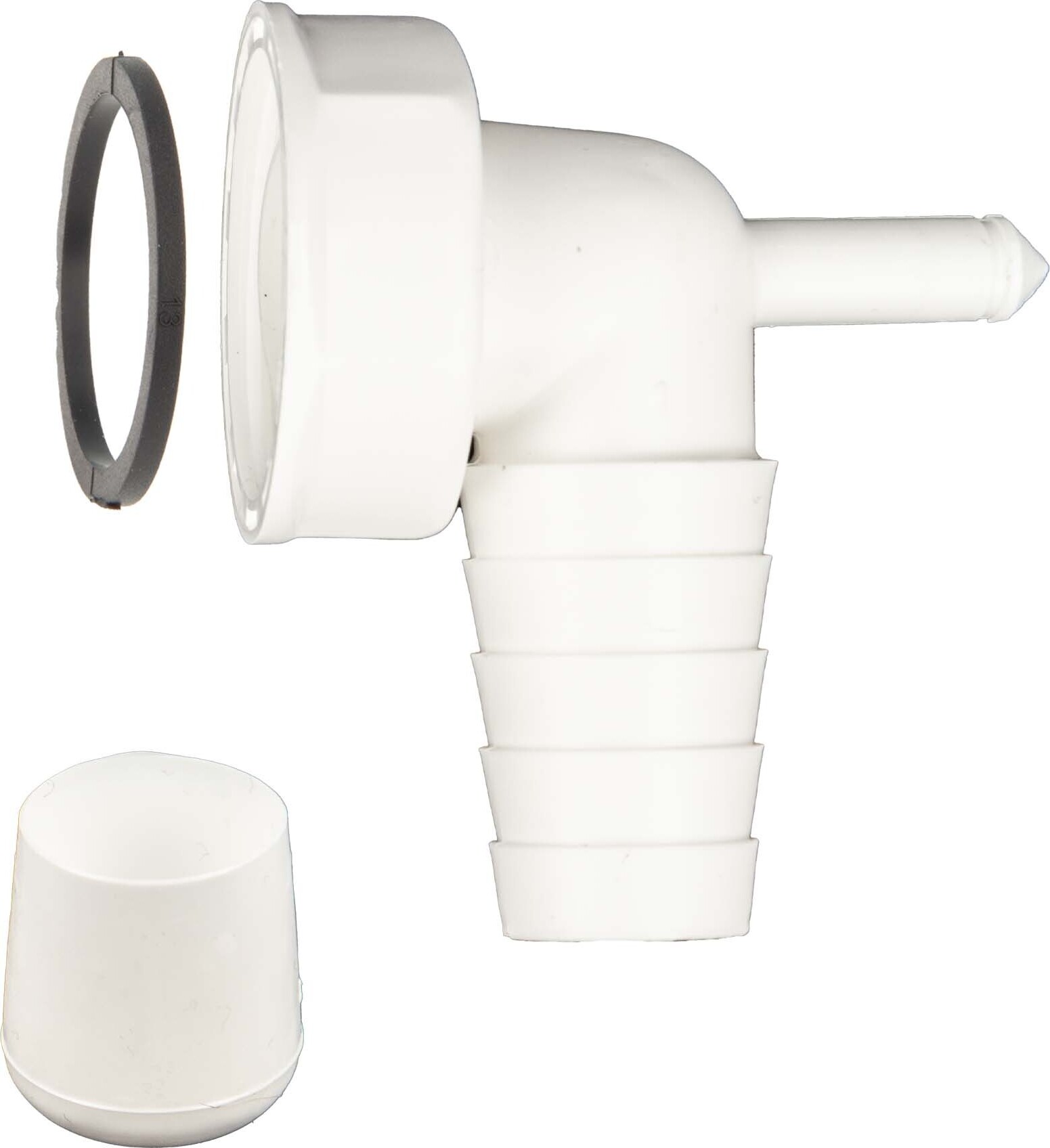 tecuro 90° Geräteanschlusstülle mit Kondensatanschluss Ø 8 mm 58742