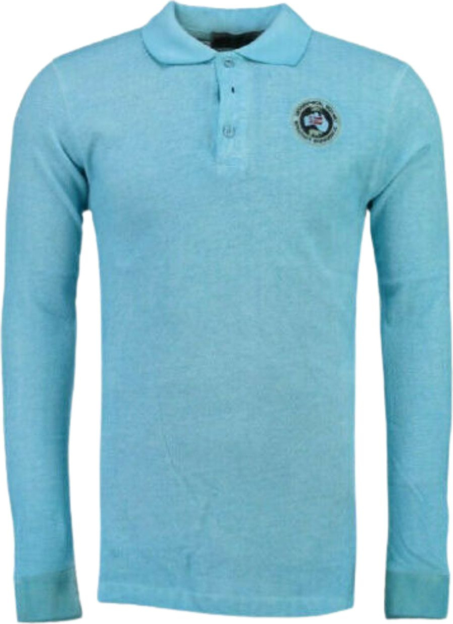 Geographical Norway Geographisches Norwegen Kacolino Langarm-Poloshirt für Jungen blau
