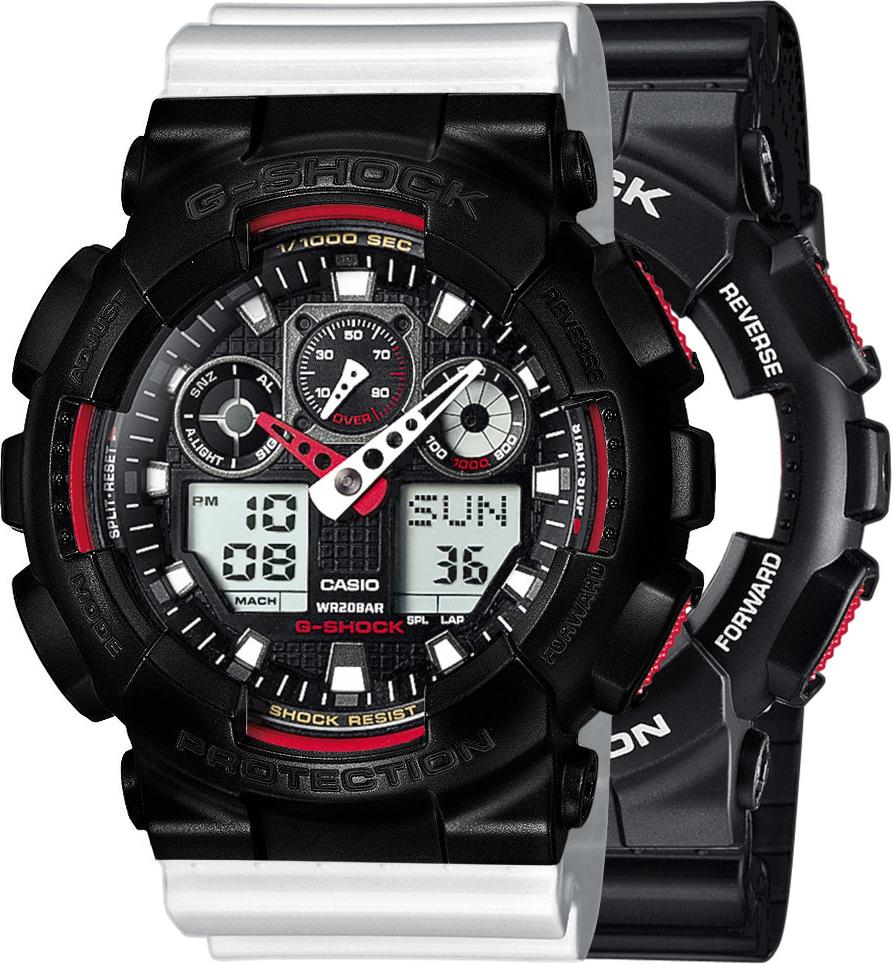Hodinky Casio G-Shock SET GA-100-1A4ER + BEZEL 10523429 + BAND 10347710 20BAR