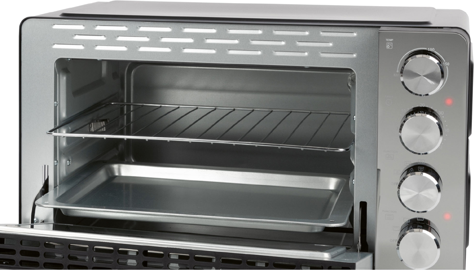 ProfiCook® Minibackofen 30L | Umluft + Ober-/Unterhitze | Mini Backofen mit Drehspieß und Pizzastein | Minibackofen mit Umluft | 1500W | PC MBG 1277 501277