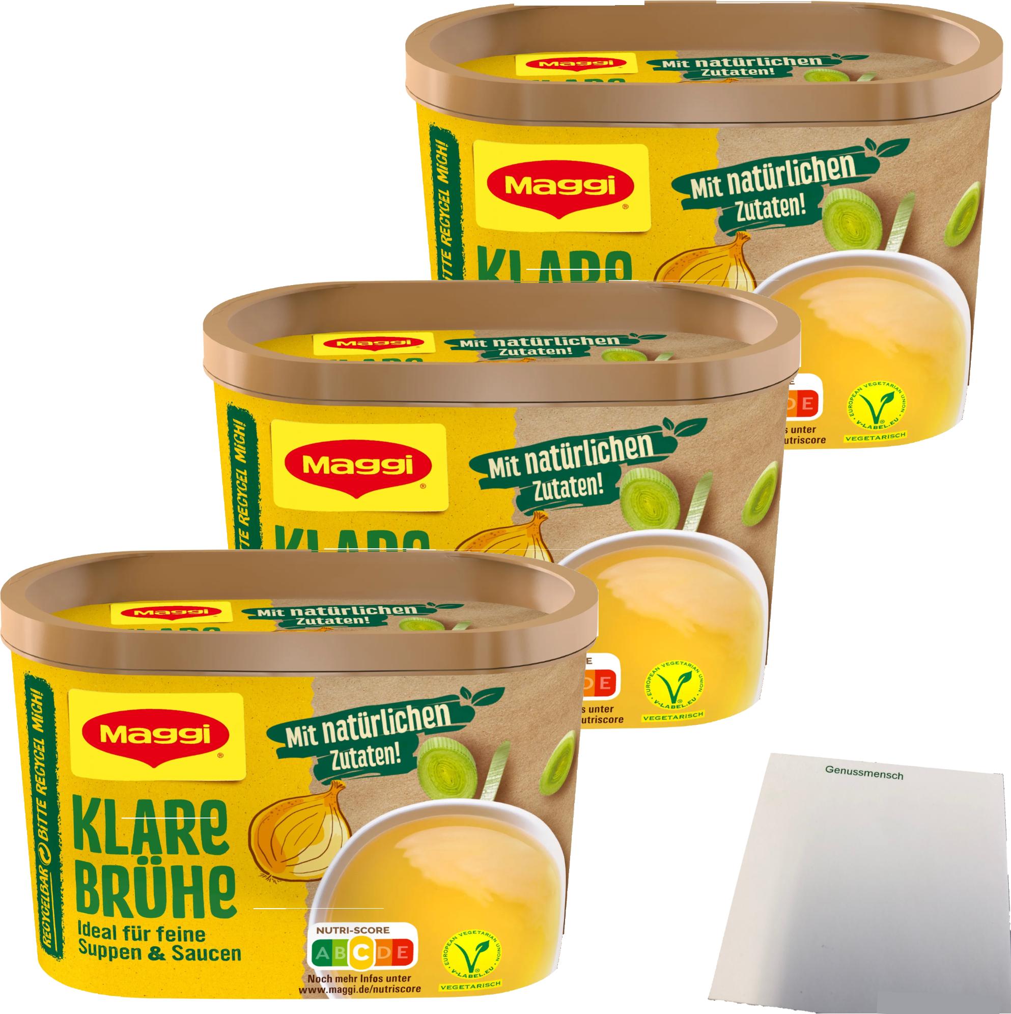 Maggi Klare Brühe 3er Pack (3x266g Dose) + usy Block
