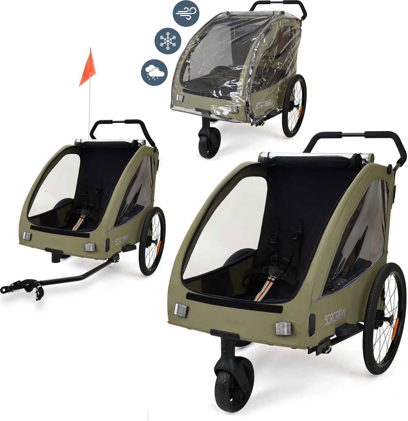 Fahrradanhänger mit Regenschutz