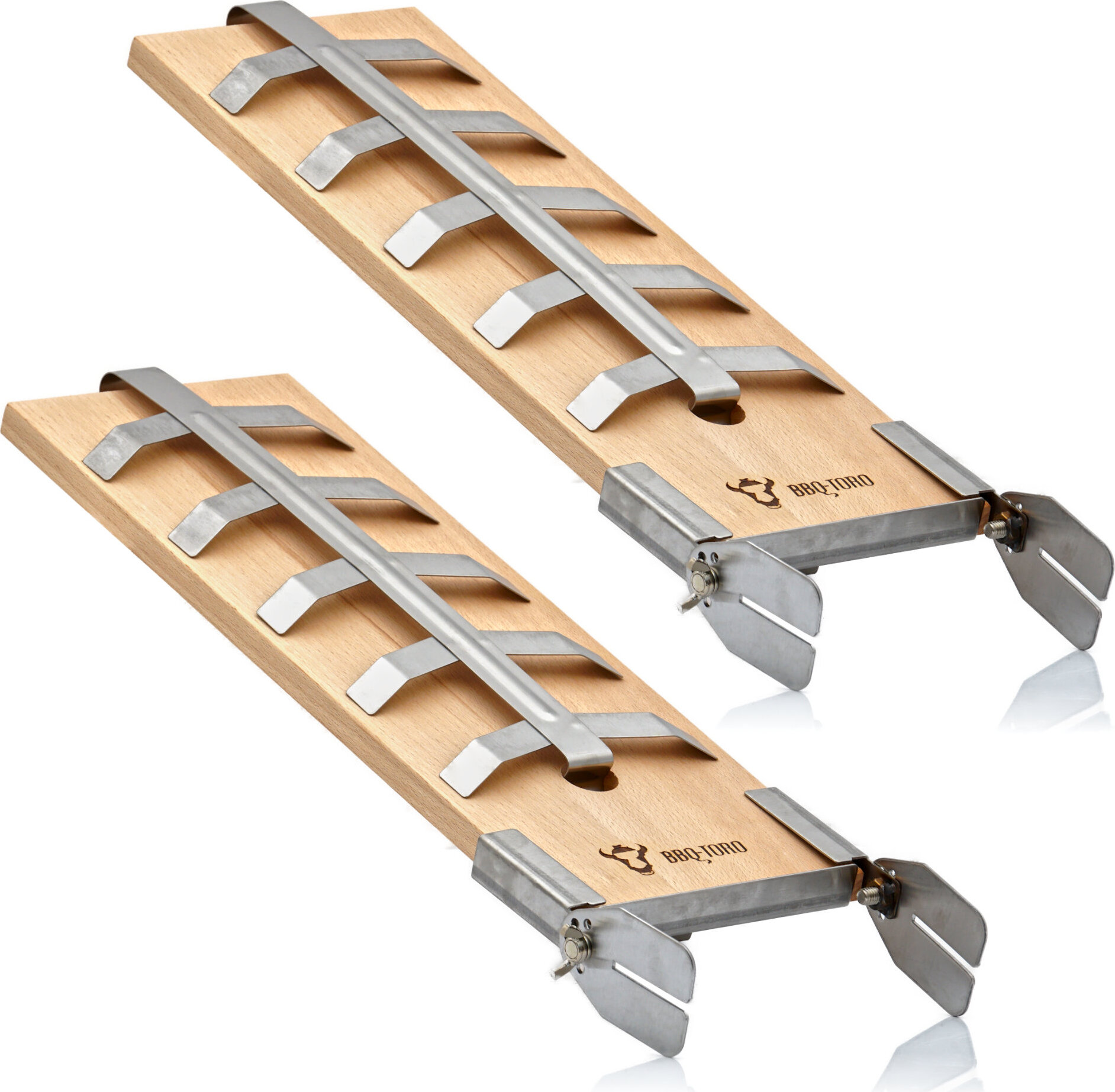 BBQ-Toro 2x Flammlachsbrett für Fisch und Lachsfilets | inkl. Halterung