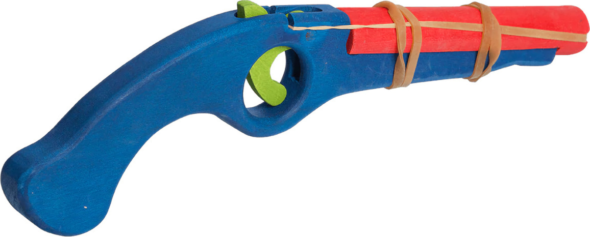 Fauna Blaues Spielzeuggewehr aus Holz CH1ZB13