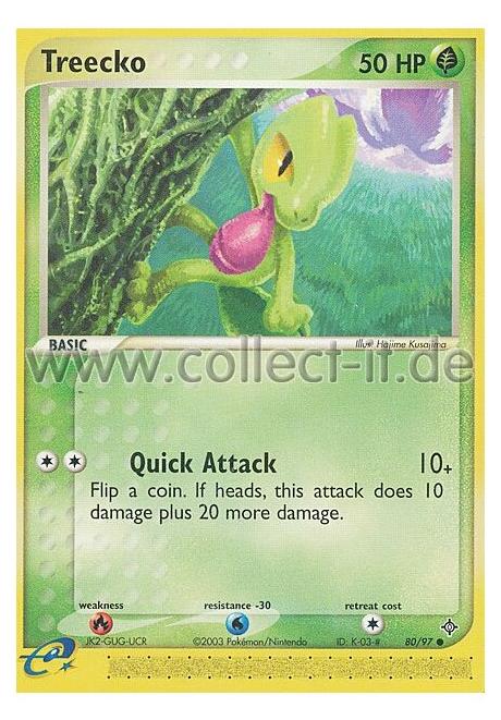 Nintendo Pokemon Sammelkarte Treecko 80/97 Ex Drache Englisch Boosterfrisch