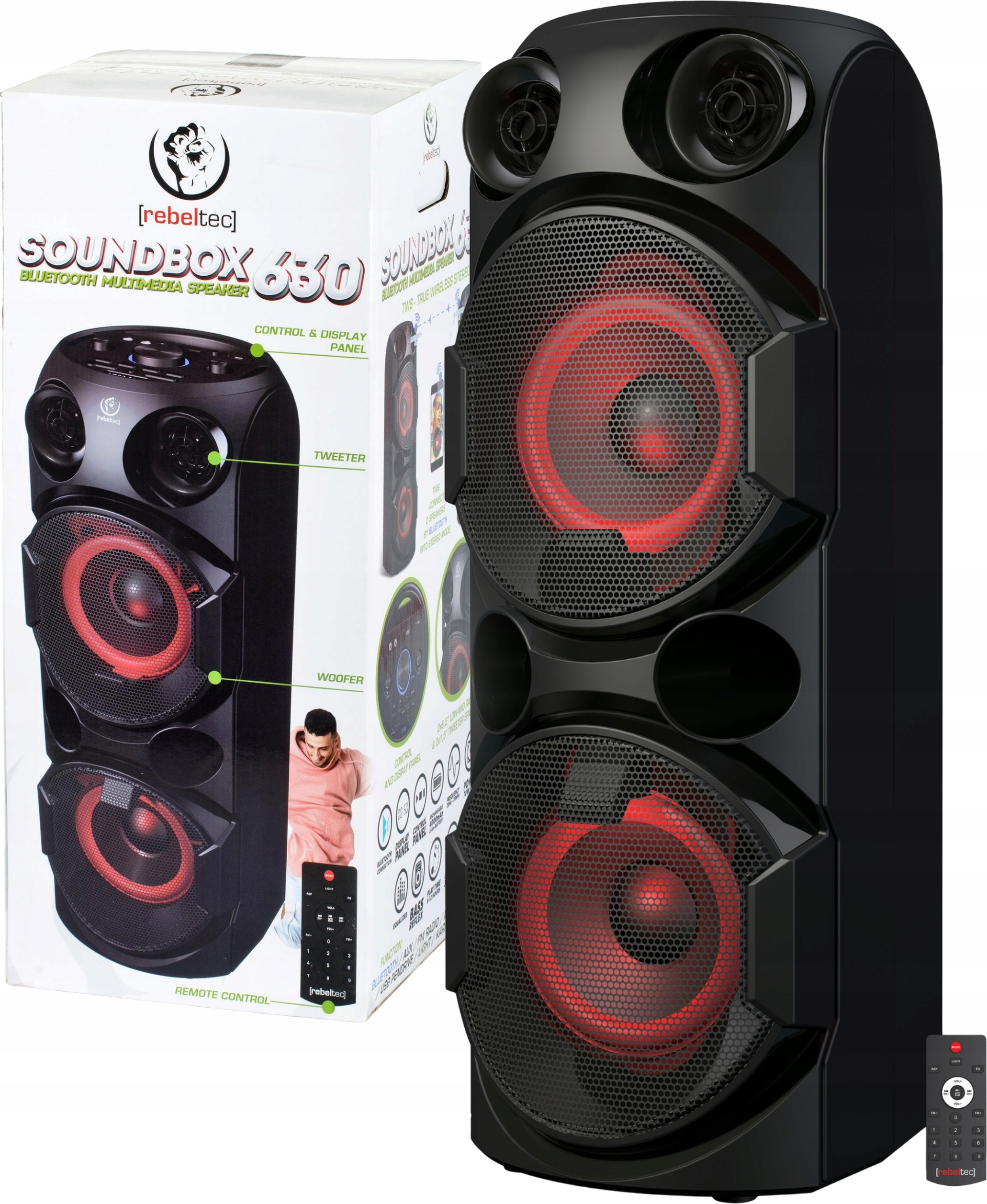 Veľké Výkonné Reproduktory Konštrukcia Boombox Mp3 Mp3 Zvukový Systém Bluetooth 12H