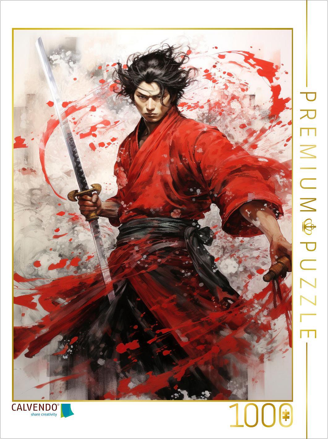 CALVENDO Puzzle Der standhafte Samurai | 1000 Teile Lege-Größe 64x48cm Foto-Puzzle für glückliche Stunden