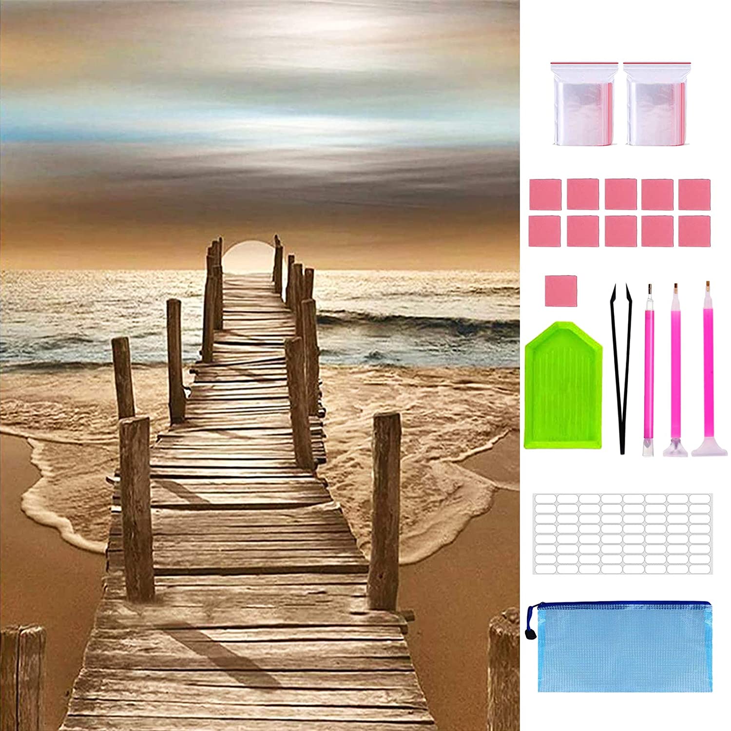 5D Diamond Painting Kit Rundbohrer – 30 X 90 Cm, Volles Set Mit Leinwand & Steinen, DIY Wanddeko