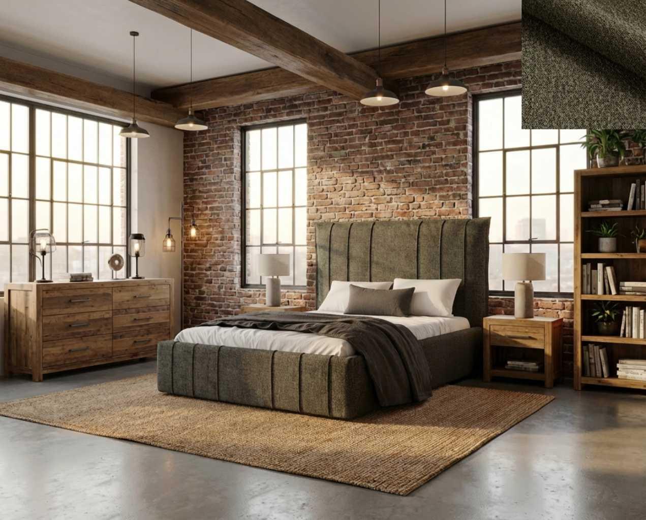 Polsterbett SANTI Nordelo LEGEND 7 Brown, 200×200 cm, Bettkasten, Metall-Lattenrost POLB-SANTI-LEGD-88–200